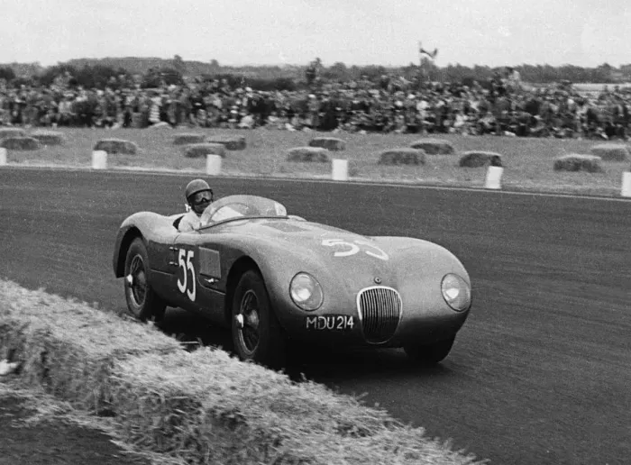 Framed Print : Jaguar C type, Duncan Hamilton Goodwood 1951. Creator: Unknown Framed Print : Jaguar C type, Duncan Hamilton Goodwood 1951. Creator: Unknown
