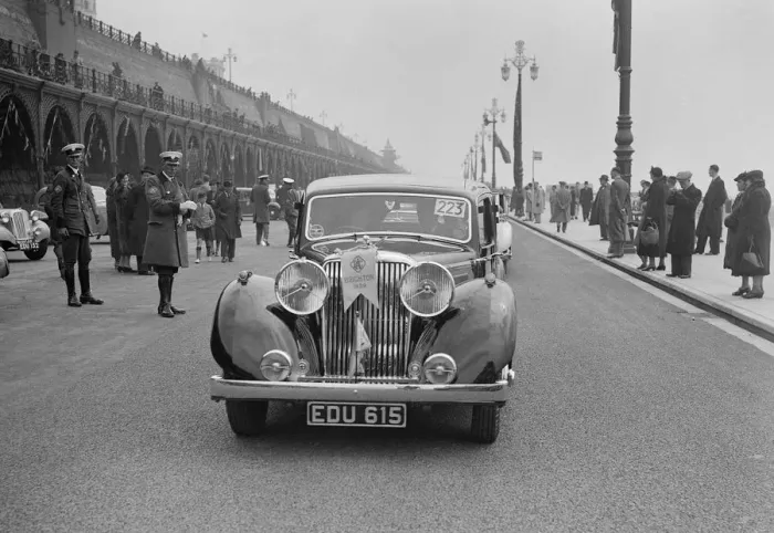 Framed Print : Jaguar SS of Elsie Wisdom at the RAC Rally, Brighton, Sussex, 1939. Artist: Bill Brunell Framed Print : Jaguar SS of Elsie Wisdom at the RAC Rally, Brighton, Sussex, 1939. Artist: Bill Brunell