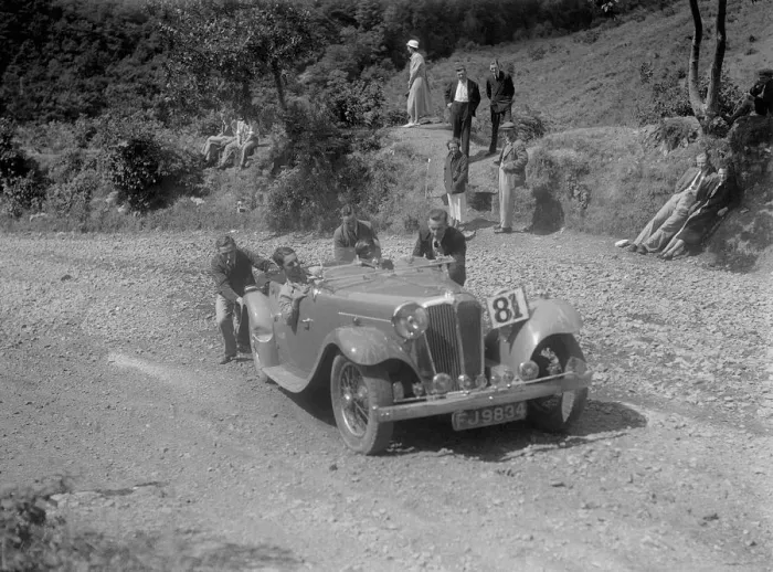 Framed Print : Jaguar SS open 2-seater at the Mid Surrey AC Barnstaple Trial, Beggars Roost, Devon, 1934 Framed Print : Jaguar SS open 2-seater at the Mid Surrey AC Barnstaple Trial, Beggars Roost, Devon, 1934
