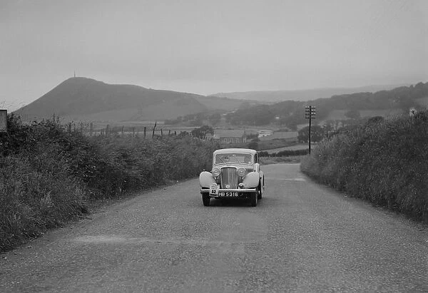 Jaguar SS saloon of N Howfield competing in the South Wales Auto Club Welsh Rally