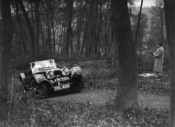 Jaguar SS100 at the Standard Car Owners Club Southern Counties Trial, Hale Wood, Chilterns, 1938