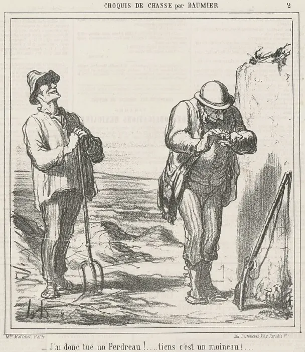 Framed Print : J'ai donc tué un perdreau!, 19th century. Creator: Honore Daumier Framed Print : J'ai donc tué un perdreau!, 19th century. Creator: Honore Daumier