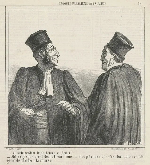Framed Print : J'ai parlé... trois heures et demie!, 19th century. Creator: Honore Daumier Framed Print : J'ai parlé... trois heures et demie!, 19th century. Creator: Honore Daumier