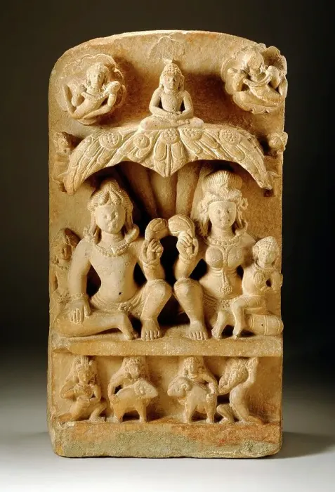 Framed Print : A Jain Family Group, between c.550 and c.600. Creator: Unknown Framed Print : A Jain Family Group, between c.550 and c.600. Creator: Unknown