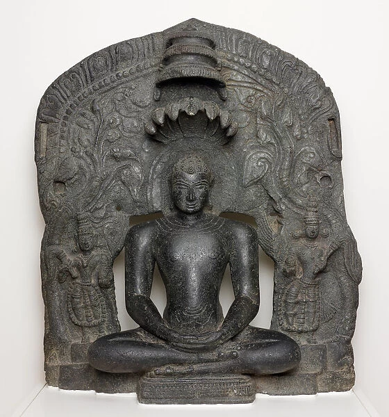 Jaina Tirthankara Parshvanatha with Serpent Hood Seated in Meditation... 12th century