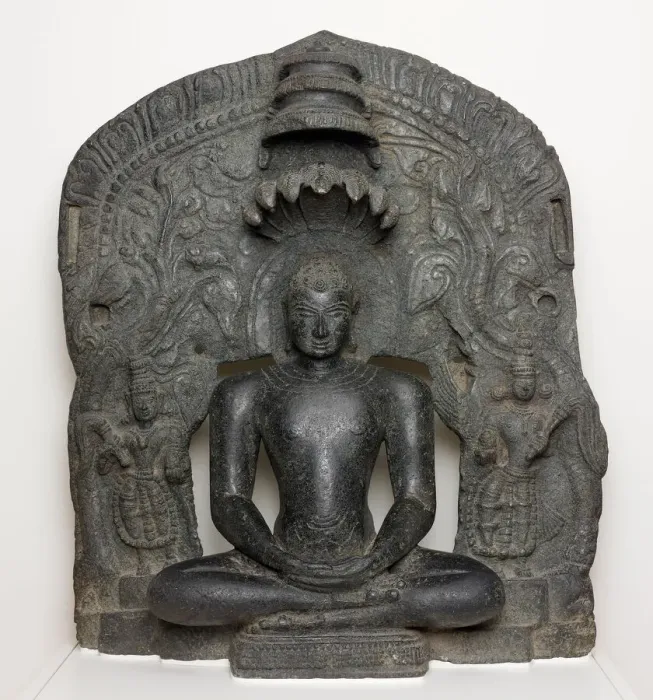 Framed Print : Jaina Tirthankara Parshvanatha with Serpent Hood Seated in Meditation... 12th century Framed Print : Jaina Tirthankara Parshvanatha with Serpent Hood Seated in Meditation... 12th century