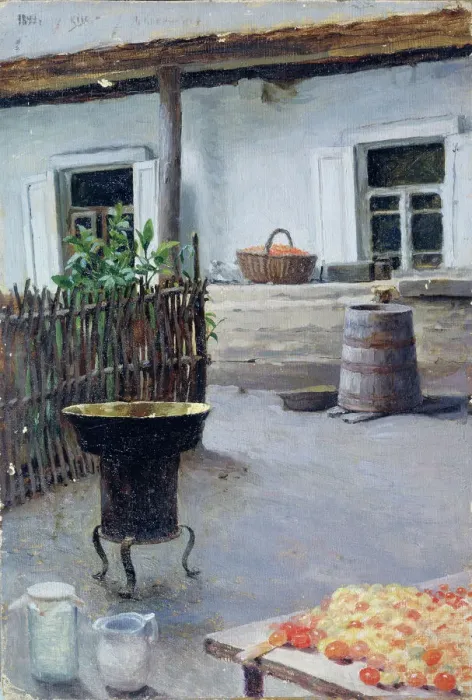 Framed Print : Jam cooking, 1892. Artist: Kalinichenko, Jakov Jakovlevich (1869-1938) Framed Print : Jam cooking, 1892. Artist: Kalinichenko, Jakov Jakovlevich (1869-1938)