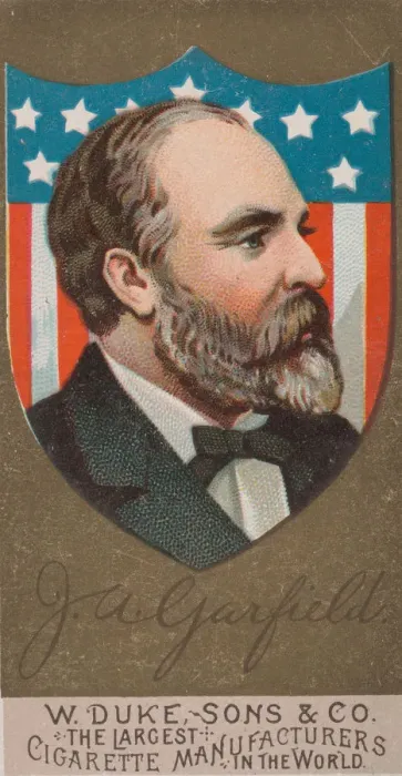 Framed Print : James A. Garfield, from the series Great Americans (N76) for Duke brand cigarettes, 1888 Framed Print : James A. Garfield, from the series Great Americans (N76) for Duke brand cigarettes, 1888