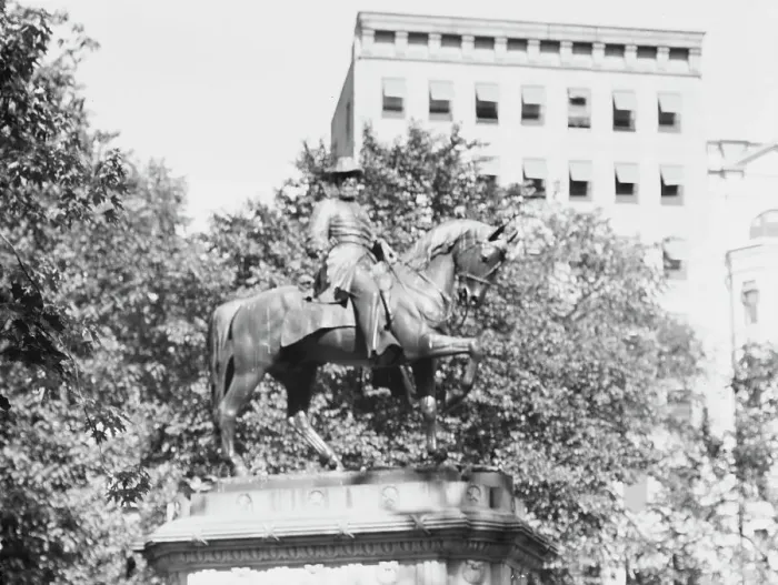 Framed Print : James B. McPherson - Equestrian statues in Washington, D.C. between 1911 and 1942. Creator: Arnold Genthe Framed Print : James B. McPherson - Equestrian statues in Washington, D.C. between 1911 and 1942. Creator: Arnold Genthe