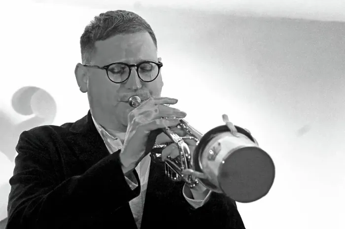 Framed Print : James Davison, Davison-Hemstock Quintet, Spike's Place, Beckenham, Kent, 2024. Creator: Brian O'Connor Framed Print : James Davison, Davison-Hemstock Quintet, Spike's Place, Beckenham, Kent, 2024. Creator: Brian O'Connor