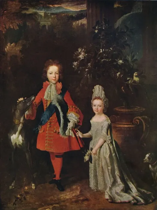 Framed Print : James Francis Edward Stuart (1688-1765), Louisa Maria Theresa Stuart (1692-1712), 1695, (1915). Artist: Nicolas de Largilliere Framed Print : James Francis Edward Stuart (1688-1765), Louisa Maria Theresa Stuart (1692-1712), 1695, (1915). Artist: Nicolas de Largilliere