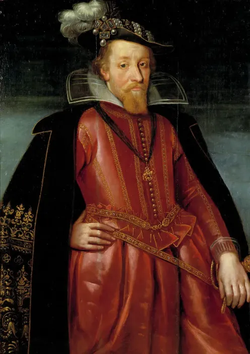 Framed Print : James I of England (1566-1625), c17th century. Creator: John de Critz the Elder Framed Print : James I of England (1566-1625), c17th century. Creator: John de Critz the Elder