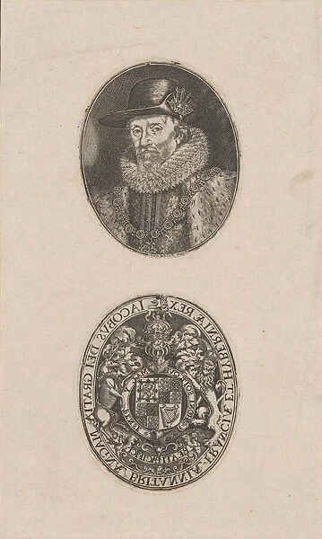 James I, King of England, ca. 1616. Creator: Simon de Passe