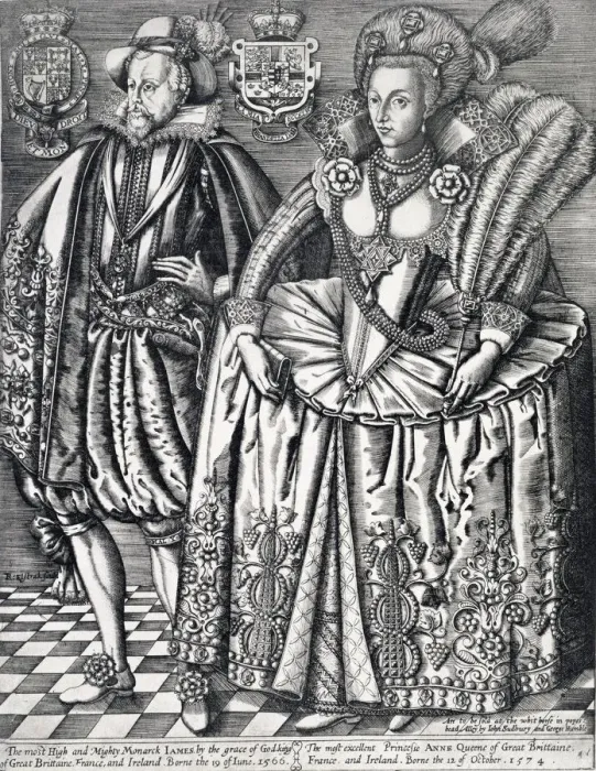 Framed Print : James I, King of England, Scotland and Ireland, and Anne of Denmark, 1618. Artist Framed Print : James I, King of England, Scotland and Ireland, and Anne of Denmark, 1618. Artist