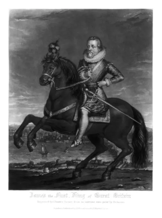 Framed Print : James I, King of Great Britain, 1816. Artist: Charles Turner Framed Print : James I, King of Great Britain, 1816. Artist: Charles Turner