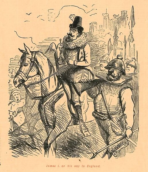 James I on his way to England, 1897. Creator: John Leech