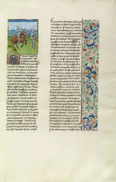 Framed Print : James Lindsay Defeated in Battle; Chroniques (Book Three), about 1480-1483. Creator: Unknown Framed Print : James Lindsay Defeated in Battle; Chroniques (Book Three), about 1480-1483. Creator: Unknown