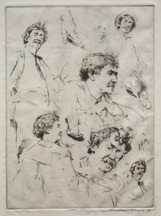 Framed Print : James MacNeill Whistler. Creator: Mortimer Menpes (British, 1860-1938)
