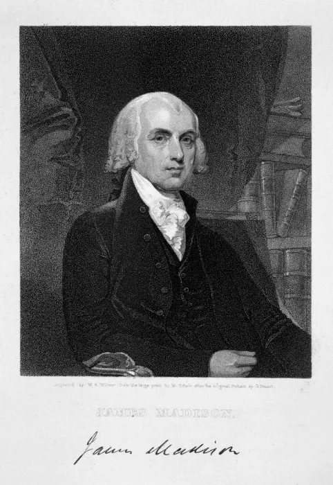 Framed Print : James Madison, 4th President of the the United States of America, (19th century) Framed Print : James Madison, 4th President of the the United States of America, (19th century)