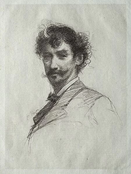 James McNeill Whistler with White Lock and Monocle. Creator: Paul Rajon (French, 1842  /  43-1888)
