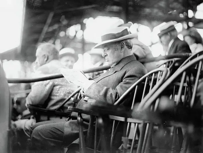 Framed Print : James S. Sherman, Wm. Taft's Vice President - first Vice President to throw out a ball at... 1912. Creator: Bain News Service Framed Print : James S. Sherman, Wm. Taft's Vice President - first Vice President to throw out a ball at... 1912. Creator: Bain News Service