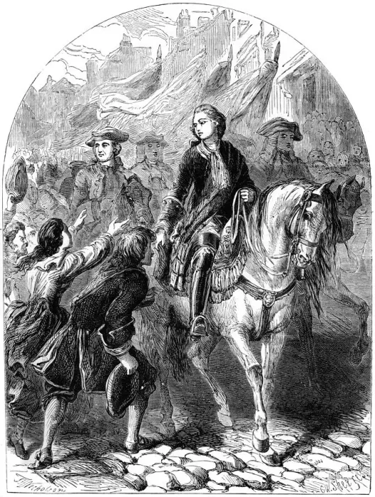 Framed Print : James Stuart, the Old Pretender (1688-1766), entering Dundee, 18th century (19th century). Artist: C Sheeres Framed Print : James Stuart, the Old Pretender (1688-1766), entering Dundee, 18th century (19th century). Artist: C Sheeres