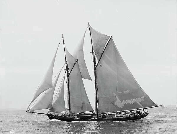 James W. Parker, two masted schooner, (1907?). Creator: Nathaniel Stebbins