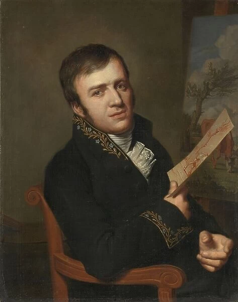 Jan (Baptist) Kobell II (1778-1814), Painter, in the Uniform of a Member of the Royal... 1811. Creator: Willem Bartel van der Kooi