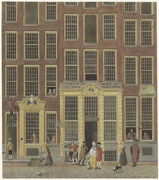 Jan de Groot's bookshop and lottery office in the Kalverstraat in Amsterdam, 1758-1843. Creator: Anon
