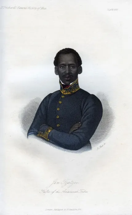 Framed Print : Jan Tzatzoe, Kafir of the Amakosah Tribe, 1848. Artist: J Bull Framed Print : Jan Tzatzoe, Kafir of the Amakosah Tribe, 1848. Artist: J Bull