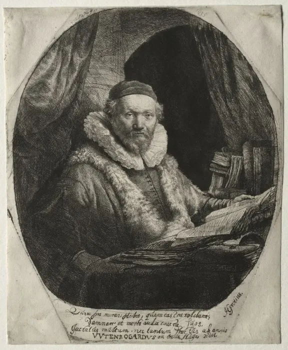 Framed Print : Jan Uytenbogaert, Preacher of the Remonstrants, 1635. Creator: Rembrandt van Rijn (Dutch Framed Print : Jan Uytenbogaert, Preacher of the Remonstrants, 1635. Creator: Rembrandt van Rijn (Dutch
