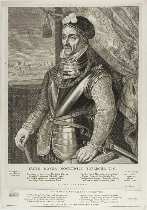 Framed Print : Jan van der Does, Baron of Nortwijk, plate three from Quatuor Personae, 1649. Creator: Cornelis de Visscher Framed Print : Jan van der Does, Baron of Nortwijk, plate three from Quatuor Personae, 1649. Creator: Cornelis de Visscher