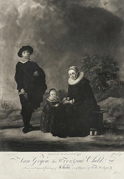 Jan van Goyen, His Wife and Child, 1771. Creator: John Wright