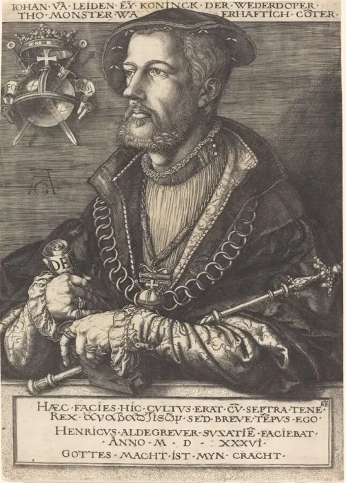 Framed Print : Jan van Leyden. Creator: Heinrich Aldegrever Framed Print : Jan van Leyden. Creator: Heinrich Aldegrever