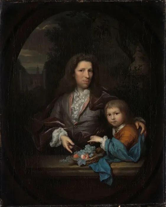 Framed Print : Jan van de Poll (1668-1745) and his Son Harmen Hendrick (1697-1772). 1700-1729. Creator: Arnold Boonen Framed Print : Jan van de Poll (1668-1745) and his Son Harmen Hendrick (1697-1772). 1700-1729. Creator: Arnold Boonen