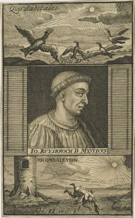 Framed Print : Jan van Ruusbroec (1293-1381), 1711. Creator: Anonymous Framed Print : Jan van Ruusbroec (1293-1381), 1711. Creator: Anonymous