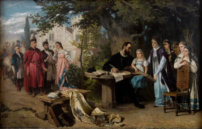 Framed Print : Jan Zamoyski Visiting Czarnolas, 1877. Creator: Karol Miller Framed Print : Jan Zamoyski Visiting Czarnolas, 1877. Creator: Karol Miller