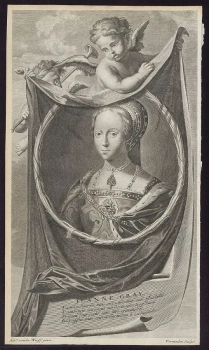 Framed Print : Jane Grey, 1697. Artist: Vermeulen, Cornelis Martinus (1644-1708) Framed Print : Jane Grey, 1697. Artist: Vermeulen, Cornelis Martinus (1644-1708)
