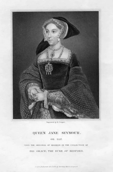 Framed Print : Jane Seymour, third wife and Queen of Henry VIII of England, (1823). Artist: R Cooper Framed Print : Jane Seymour, third wife and Queen of Henry VIII of England, (1823). Artist: R Cooper