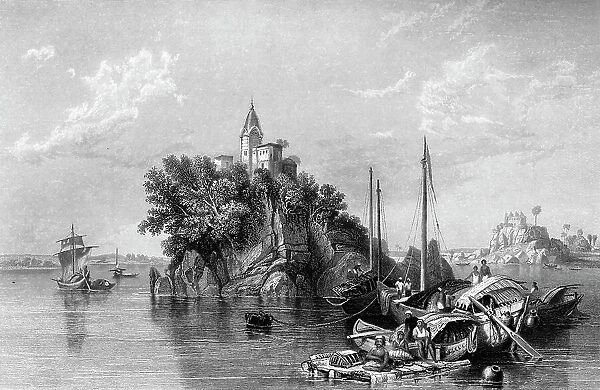 Janghera, or the Fakeers Rock, on the Ganges, 1845. Creator: Unknown