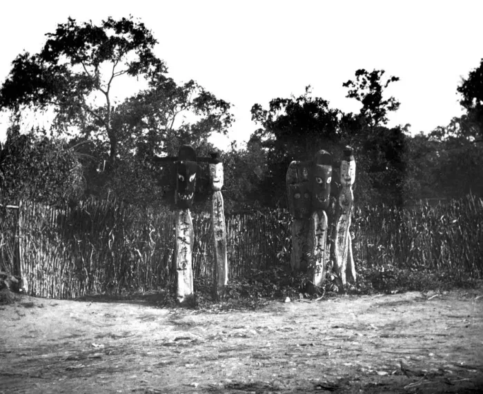 Framed Print : Jangseung, wooden totem poles, Korea, 1900 Framed Print : Jangseung, wooden totem poles, Korea, 1900