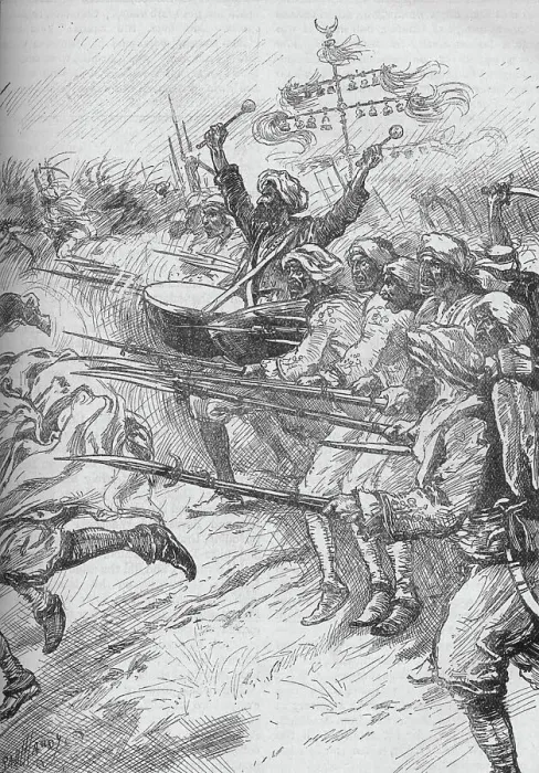 Framed Print : The Janissaries Rushed To The Attack At Full Speed And With Fixed Bayonets, 1902. Artist: Paul Hardy Framed Print : The Janissaries Rushed To The Attack At Full Speed And With Fixed Bayonets, 1902. Artist: Paul Hardy