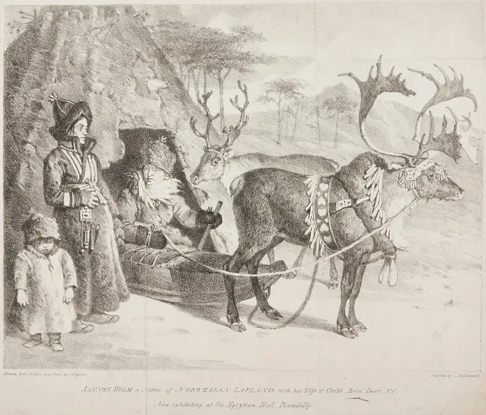 Framed Print : Jannes Holm a Native of Norwegian Lapland, with his Wife & Child, Rein Deer &c, 1822. Creator: Denis Dighton. Jannes Holm a Native of Norwegian Lapland, with his Wife & Child, Rein Deer &c, 1822. Creator: Denis Dighton Framed Print : Jannes Holm a Native of Norwegian Lapland, with his Wife & Child, Rein Deer &c, 1822. Creator: Denis Dighton. Jannes Holm a Native of Norwegian Lapland, with his Wife & Child, Rein Deer &c, 1822. Creator: Denis Dighton