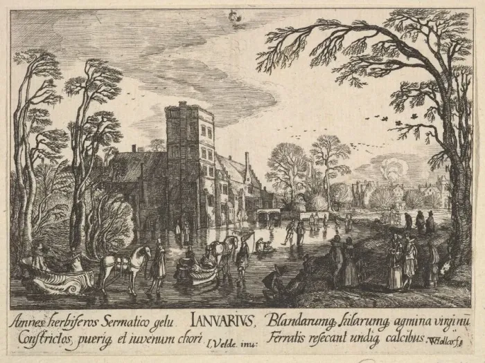 Framed Print : January, 1628-29. Creator: Wenceslaus Hollar Framed Print : January, 1628-29. Creator: Wenceslaus Hollar