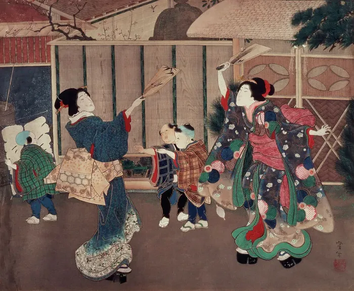Framed Print : January: Celebrating the New Year, 1860s. Creator: Tsukioka Yoshitoshi Framed Print : January: Celebrating the New Year, 1860s. Creator: Tsukioka Yoshitoshi