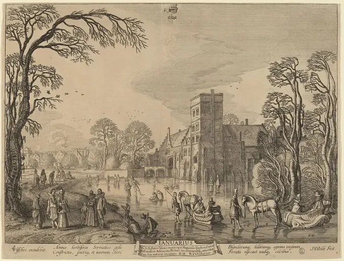 Framed Print : January. Creator: Jan van de Velde II Framed Print : January. Creator: Jan van de Velde II