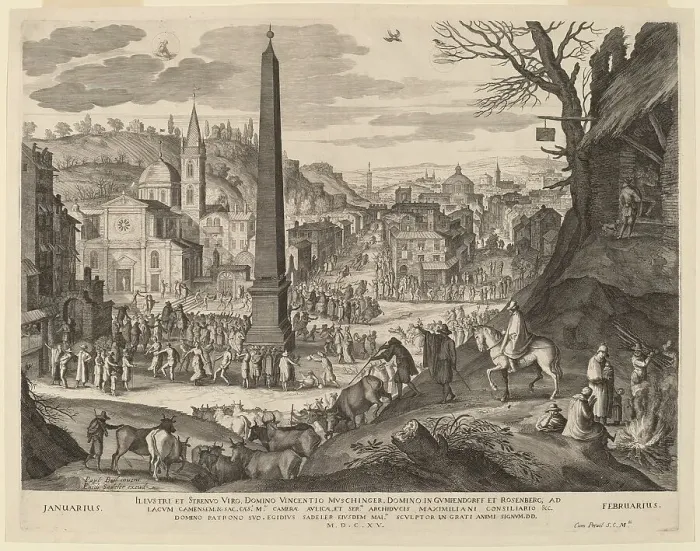 Framed Print : January and February, 1615. Creator: Aegidius Sadeler II Framed Print : January and February, 1615. Creator: Aegidius Sadeler II