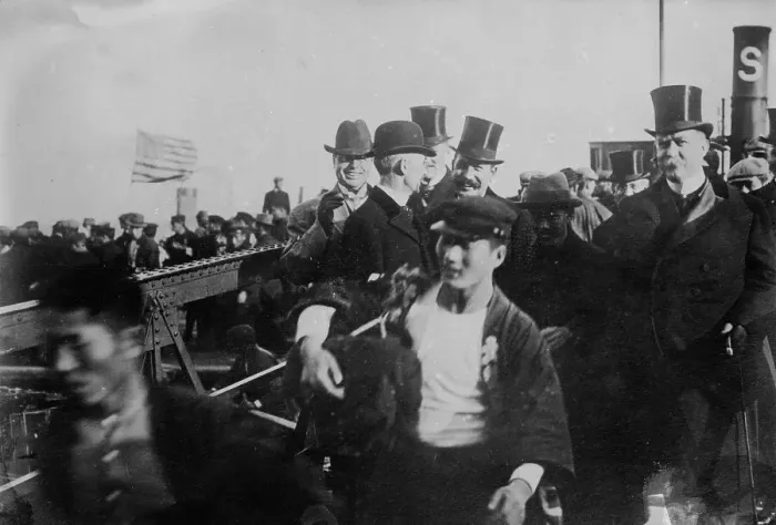 Framed Print : Japan - C.B. Bryan arrives in Yokohama, 1911. Creator: Bain News Service
