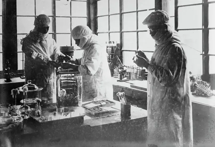 Framed Print : Japan - Injecting pest bacillus into rats, between c1915 and c1920. Creator: Bain News Service Framed Print : Japan - Injecting pest bacillus into rats, between c1915 and c1920. Creator: Bain News Service