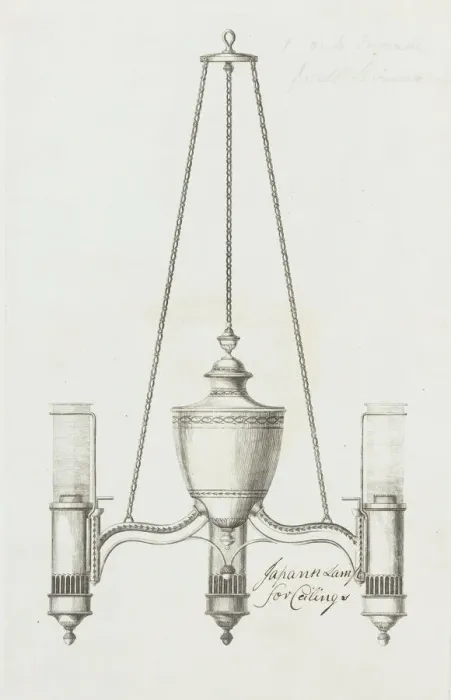 Framed Print : Japan lamp for ceiling, ca. 1790. Creator: Matthew Boulton Framed Print : Japan lamp for ceiling, ca. 1790. Creator: Matthew Boulton